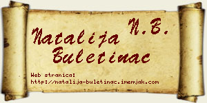 Natalija Buletinac vizit kartica